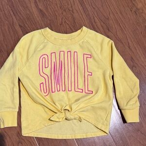 Girls cropped tie front smile sweatshirt